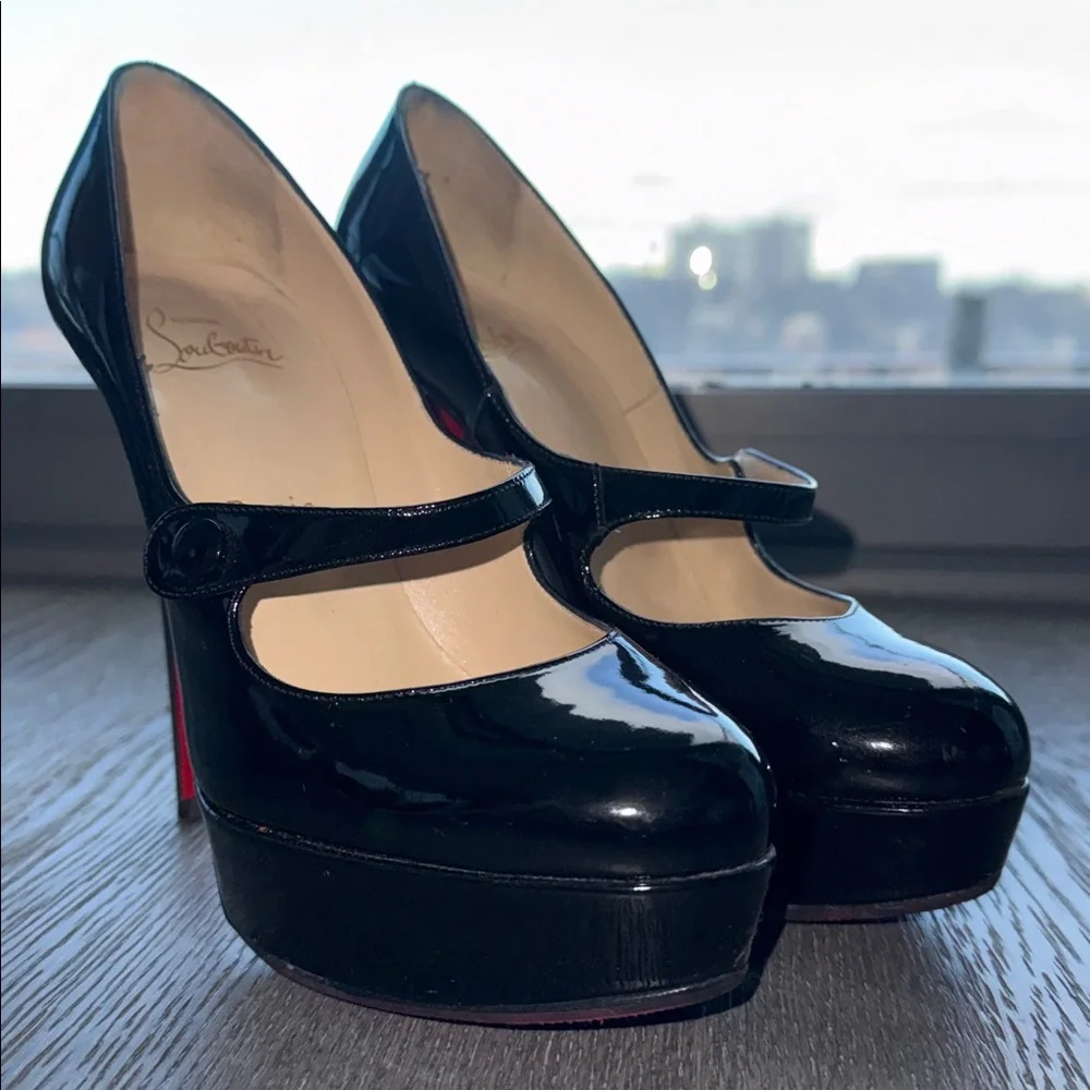Christian Louboutin Black Patent Leather Heels - Picture 8 of 10